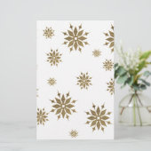 Goldene Schneeflocken Briefpapier (Stehend Vorderseite)