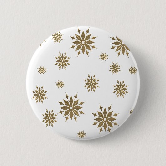 Goldene Schneeflocken Button (Vorderseite)