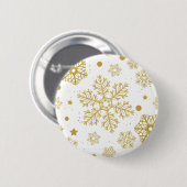 Goldene Schneeflocken Button (Vorne & Hinten)