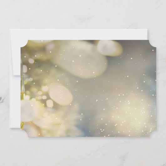 Goldene Schneeflocken Champagner , Weihnachten im  Einladung (Rückseite)