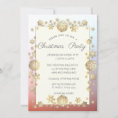 Goldene Schneeflocken, Corporate Christmas Party g Einladung (Vorderseite)
