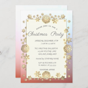 Goldene Schneeflocken, Corporate Christmas Party g Einladung