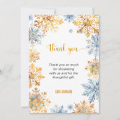 Goldene Schneeflocken Dankeskarte (Vorderseite)
