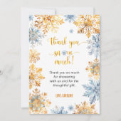 Goldene Schneeflocken Dankeskarte (Vorderseite)