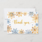 Goldene Schneeflocken Dankeskarte (Vorderseite)