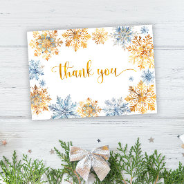 Goldene Schneeflocken Dankeskarte