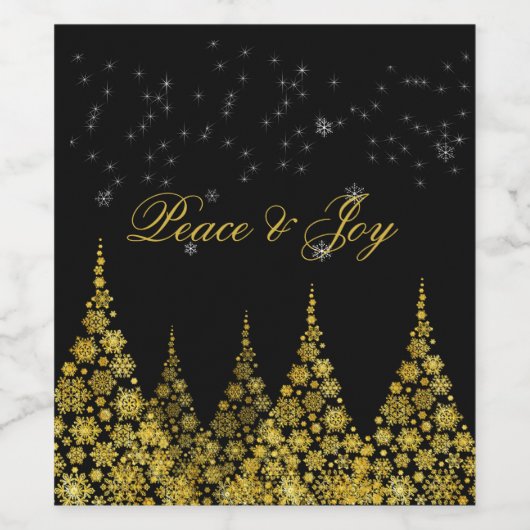 Goldene Schneeflocken Elegante Frische Pasta mache Weinetikett (Einzelnes Label)