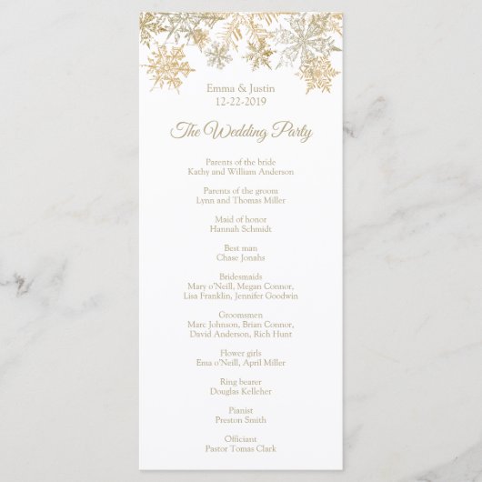 Goldene Schneeflocken Elegante Winter Weihnachts R Programm (Vorderseite)