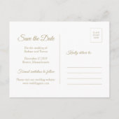 Goldene Schneeflocken Eleganter Winter Save the Da Ankündigungspostkarte (Rückseite)