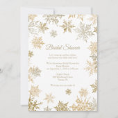 Goldene Schneeflocken Elegantes Winter-Brautparty Einladung (Vorderseite)