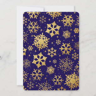 Goldene Schneeflocken-Eleganz – Flache Feiertagska Feiertagskarte