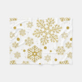 Goldene Schneeflocken Fleecedecke (Vorderseite (Horizontal))