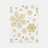 Goldene Schneeflocken Fleecedecke (Vorderseite)