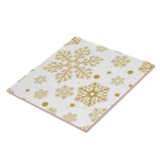 Goldene Schneeflocken Fliese (Seite)