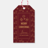 Goldene Schneeflocken Frohe Weihnachten Geschenkanhänger (Vorderseite)