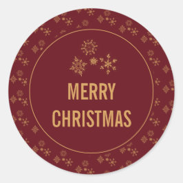Goldene Schneeflocken Frohe Weihnachten Runder Aufkleber