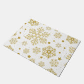 Goldene Schneeflocken Fußmatte (Schrägansicht)
