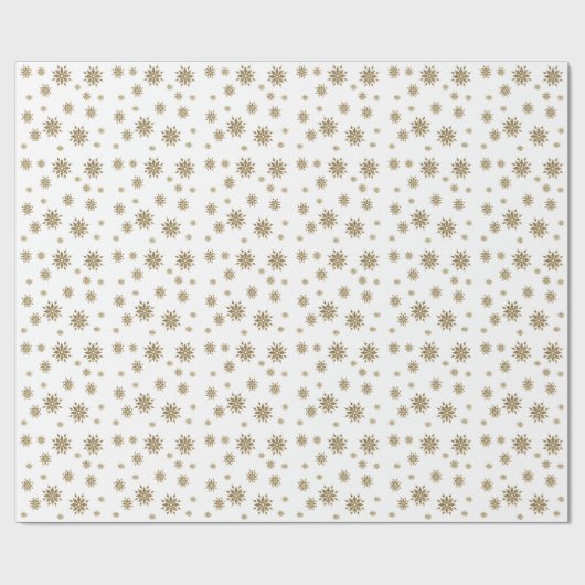 Goldene Schneeflocken Geschenkpapier (Flach)