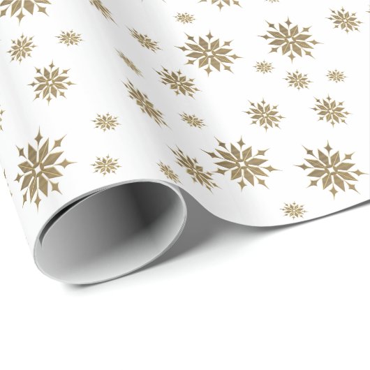 Goldene Schneeflocken Geschenkpapier (Rolleneckpunkt)