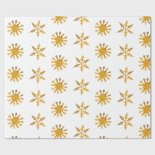 Goldene Schneeflocken Geschenkpapier (Flach)