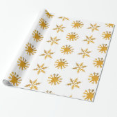 Goldene Schneeflocken Geschenkpapier (Ungerollt)
