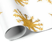 Goldene Schneeflocken Geschenkpapier (Rolleneckpunkt)