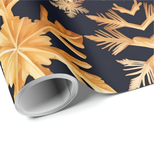 Goldene Schneeflocken Geschenkpapier (Rolleneckpunkt)