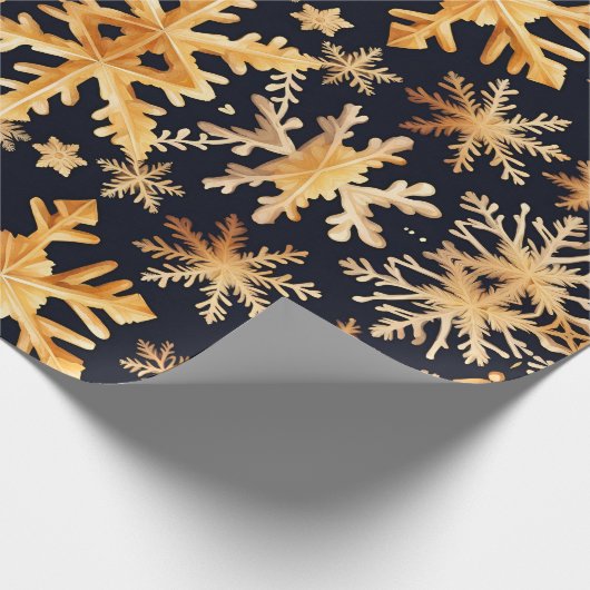 Goldene Schneeflocken Geschenkpapier (Ecke)