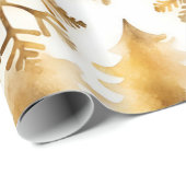 Goldene Schneeflocken Geschenkpapier (Rolleneckpunkt)
