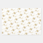 Goldene Schneeflocken Geschenkpapier Set (Vorderseite)
