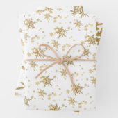 Goldene Schneeflocken Geschenkpapier Set (Beispiel)