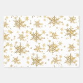 Goldene Schneeflocken Geschenkpapier Set (Vorderseite 3)