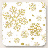 Goldene Schneeflocken Getränkeuntersetzer (Vorderseite)