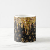 Goldene Schneeflocken Glitting Gold Tropfen Kaffeetasse (Mittel)