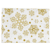Goldene Schneeflocken Große Geschenktüte (Rückseite)