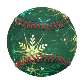 Goldene Schneeflocken im grünen Hintergrund Baseball (Rückseite)