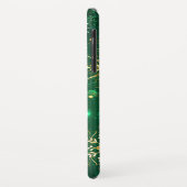 Goldene Schneeflocken im grünen Hintergrund Case-Mate iPhone Hülle (Hinten/Links)