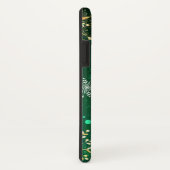 Goldene Schneeflocken im grünen Hintergrund Case-Mate iPhone Hülle (Hinten/Rechts)