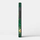 Goldene Schneeflocken im grünen Hintergrund Case-Mate iPhone Hülle (Rückseite / Links)