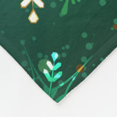 Goldene Schneeflocken im grünen Hintergrund Fleecedecke (Ecke)