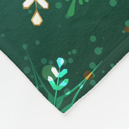 Goldene Schneeflocken im grünen Hintergrund Fleecedecke (Ecke)