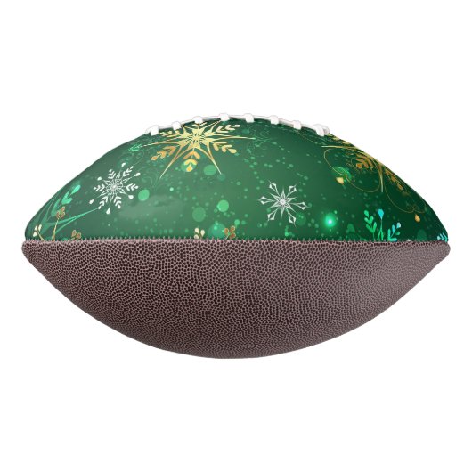 Goldene Schneeflocken im grünen Hintergrund Football (Gedreht 270)