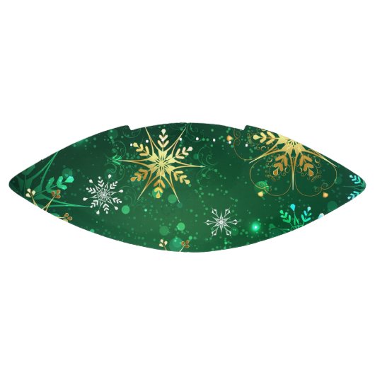 Goldene Schneeflocken im grünen Hintergrund Football (Panel)