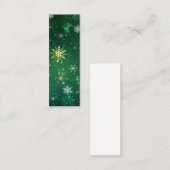 Goldene Schneeflocken im grünen Hintergrund Mini Visitenkarte (Vorne/Hinten)