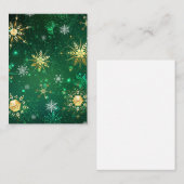 Goldene Schneeflocken im grünen Hintergrund Platzkarte (Vorne/Hinten)