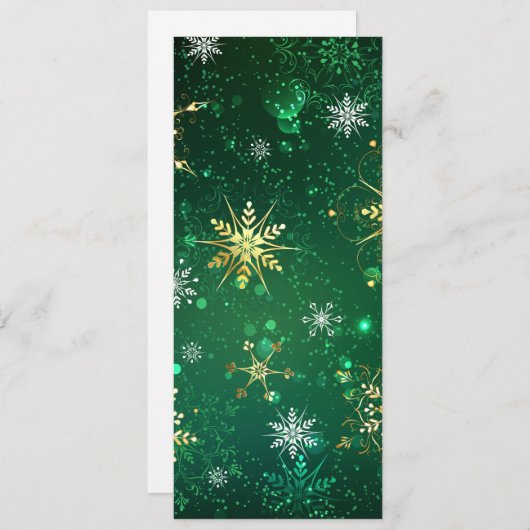 Goldene Schneeflocken im grünen Hintergrund Programm (Vorne/Hinten)