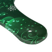 Goldene Schneeflocken im grünen Hintergrund Schneidebrett (Ecke)