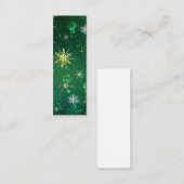 Goldene Schneeflocken im grünen Hintergrund Telefonnummerkarte (Vorne/Hinten)