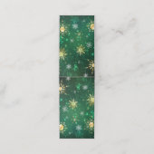 Goldene Schneeflocken im grünen Hintergrund Terminkarte (Außenseite Aufgefaltet)