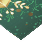 Goldene Schneeflocken im grünen Hintergrund Tischdecke (Schrägansicht)